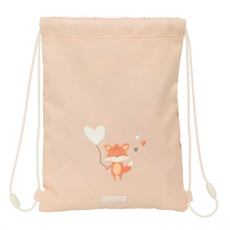 SAFTA FLORES SACO PLANO - BOLSILLO CON CREMALLERA - CIERRE CON CORDONES - 3L - 260X10X340MM - MELOCOTON