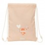 SAFTA FLORES SACO PLANO - BOLSILLO CON CREMALLERA - CIERRE CON CORDONES - 3L - 260X10X340MM - MELOCOTON