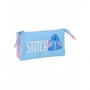 SAFTA STITCH BRIGHT PORTATODO - 3 COMPARTIMENTOS CON CREMALLERAS - BOLSILLO INTERIOR - 0.6L - 220X30X120MM - AZUL