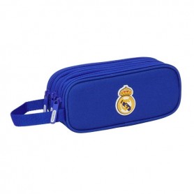 SAFTA REAL MADRID PORTATODO - 3 COMPARTIMENTOS CON CREMALLERAS - ASA LATERAL - 1.25L - 210X70X85MM - AZUL