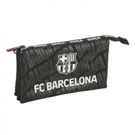 SAFTA F.C.BARCELONA PORTATODO - 3 COMPARTIMENTOS CON CREMALLERAS - BOLSILLO INTERIOR - 0.6L - 220X30X120MM - NEGRO