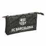 SAFTA F.C.BARCELONA PORTATODO - 3 COMPARTIMENTOS CON CREMALLERAS - BOLSILLO INTERIOR - 0.6L - 220X30X120MM - NEGRO