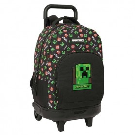 SAFTA MINECRAFT MOCHILA CON CARRO - EXTRAIBLE - BOLSILLO FRONTAL - PORTABOTELLAS - TIRADOR DOBLE - HOMBRERAS ACOLCHADAS - ASA AC