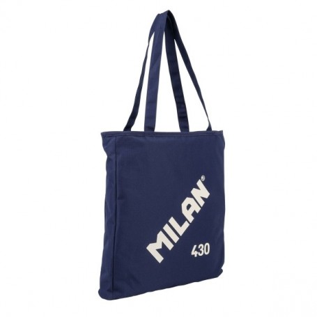 MILAN COLECCION 430 BOLSO SHOPPER 7.5L - TAMAÑO 38X36X6,5CM - ASA LARGA 27CM - TEJIDO 'RIPSTOP' - AZUL MARINO