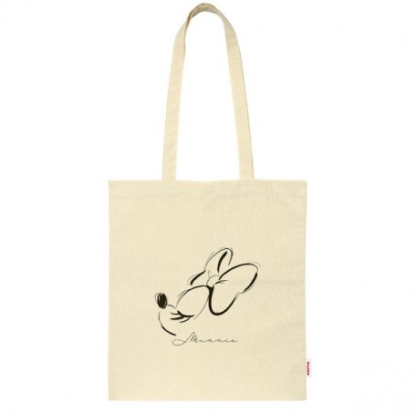 SAFTA MINNIE MOUSE TOTE BAG BOLSA DE TELA - ASAS DE MANO - BEIGE