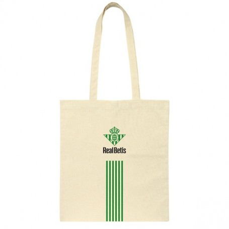 SAFTA REAL BETIS BALOMPIE TOTE BAG BOLSA DE TELA - ASAS DE MANO - BEIGE