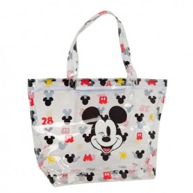 SAFTA MICKEY MOUSE BEACH BOLSO GRANDE - CREMALLERA - BOLSILLO INTERIOR - ASAS SUPERIORES - 31L - IDEAL PARA COMPRAS Y VIAJES - 5