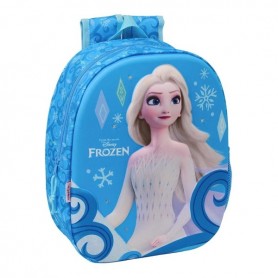 SAFTA FROZEN MOCHILA 3D - LUCES LED - PORTABOTELLAS - HOMBRERAS ACOLCHADAS - ASA SUPERIOR - 8.64L - 270X100X330MM - AZUL