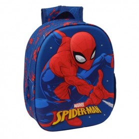 SAFTA SPIDER-MAN 3D MOCHILA 3D - LUCES LED - PORTABOTELLAS - HOMBRERAS ACOLCHADAS - ASA SUPERIOR - 8.64L - 270X100X330MM - AZUL
