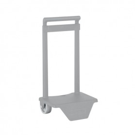 SAFTA CARRO PORTAMOCHILAS - SUJECION UNIVERSAL - MATERIAL RESISTENTE - RUEDAS DE PVC - 18X16X35CM - GRIS