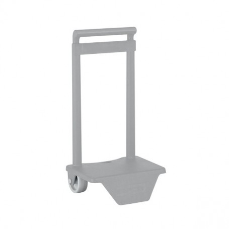 SAFTA CARRO PORTAMOCHILAS - SUJECION UNIVERSAL - MATERIAL RESISTENTE - RUEDAS DE PVC - 18X16X35CM - GRIS