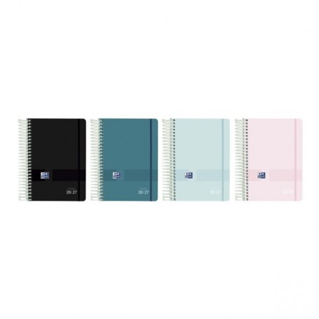 OXFORD LIVE AND GO AGENDA ESCOLAR CON ESPIRAL - CASTELLANO - TAPA DE PLASTICO - FORMATO OCTAVO - DIA PAGINA - COLORES SURTIDOS