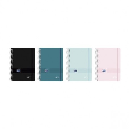 OXFORD LIVE AND GO AGENDA ESCOLAR CON ESPIRAL - CASTELLANO - TAPA DE PLASTICO - FORMATO OCTAVO - SEMANA VISTA - COLORES SURTIDOS
