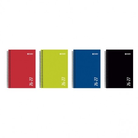 ENRI AGENDA ESCOLAR CON ESPIRAL - CASTELLANO - TAPA EXTRADURA - FORMATO CUARTILLA - SEMANA VISTA - ACABADO BRILLANTE - COLORES S