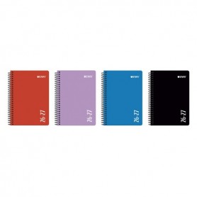 ENRI AGENDA ESCOLAR CON ESPIRAL - CASTELLANO - TAPA DE PLASTICO - FORMATO CUARTILLA - SEMANA VISTA - COLORES SURTIDOS