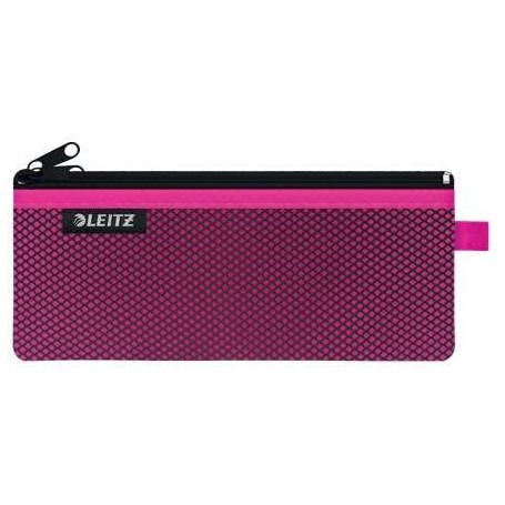 LEITZ WOW BOLSA PORTA-TODO MEDIANA 2 COMPARTIMENTOS - TAMAÑO 85X6X210MM - LAVABLE Y DURADERA - CIERRE DE CREMALLERA - FUCSIA