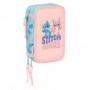 SAFTA STITCH OHANA PLUMIER DE 3 PISOS - 37 PIEZAS - 1.3L - GOMA - LAPIZ - BOLIGRAFOS - SACAPUNTAS - REGLAS - 16 COLORES - 14 ROT