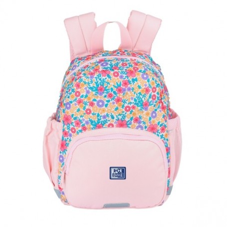 OXFORD FLORAL MOCHILA INFANTIL 8.5L - 2 BOLSILLOS LATERALES CON GOMA ESLASTICA - ESPALDA ACOLCHADA ERGONOMICA - ELEMENTOS REFLEC