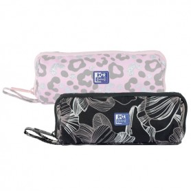 OXFORD DREAM TECH ESTUCHE PORTATODO REDONDO - DISEÑOS ANIMAL PRINT Y FLORAL PRINT- PACK 4 UDS.