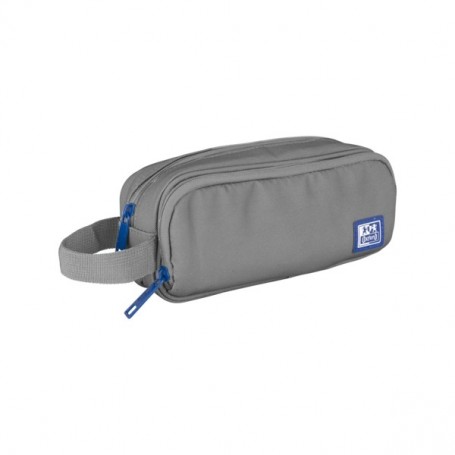 OXFORD B-SMART ESTUCHE PORTATODO - 3 COMPARTIMENTOS - ASA LATERAL - FABRICADO EN MATERIAL RECICLADO - GRIS