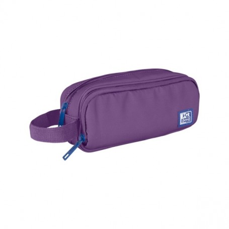 OXFORD B-SMART ESTUCHE PORTATODO - 3 COMPARTIMENTOS - ASA LATERAL - FABRICADO EN MATERIAL RECICLADO - LILA