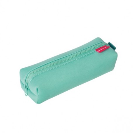 ENRI ESTUCHE PORTATODO DE 1 COMPARTIMENTO - FABRICADO EN NEOPRENO - VERDE AZULADO
