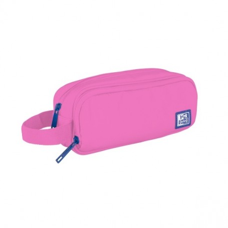 OXFORD B-SMART ESTUCHE PORTATODO - 3 COMPARTIMENTOS - ASA LATERAL - FABRICADO EN MATERIAL RECICLADO - ROSA