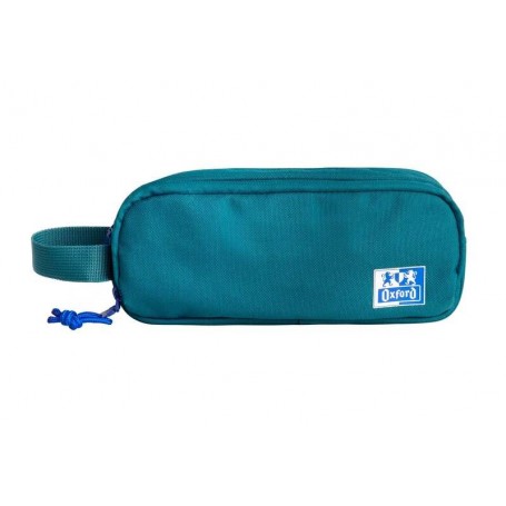 OXFORD B-SMART ESTUCHE PORTATODO - 3 COMPARTIMENTOS - ASA LATERAL - FABRICADO EN MATERIAL RECICLADO - AQUA