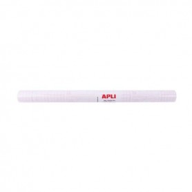 APLI ROLLO DE POLIPROPILENO TRANSPARENTE 3X0.50M 80 MICRAS - ADHESIVO REPOSICIONABLE - SISTEMA EASY PEEL - CUADRICULA DE PRECISI