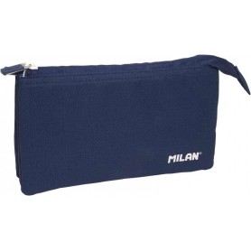 MILAN SERIE 1918 ESTUCHE PORTATODO 5 COMPARTIMENTOS - TEJIDO RESISTENTE A LAS ROTURAS Y RASGADURAS - MEDIDAS 22X12X4CM - AZUL OS