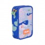 MILAN BLUE ODYSSEY PLUMIER DE 2 PISOS CON REGLA - SACAPUNTAS - GOMAS DE BORRAR - LAPICES DE GRAFITO Y DE COLORES - ROTULADORES -