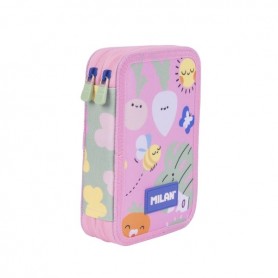 MILAN GREEN AND GROW PLUMIER DE 2 PISOS CON REGLA - SACAPUNTAS - GOMAS DE BORRAR - LAPICES DE GRAFITO Y DE COLORES - ROTULADORES