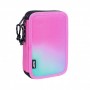 MILAN SUNSET PLUMIER DE 2 PISOS CON 2 GOMAS DE BORRAR, SACAPUNTAS, LAPIZ, BOLIGRAFO COMPACT, REGLA, 12 LAPICES DE COLORES Y 18 R