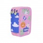 MILAN GREEN AND GROW PLUMIER DE 3 PISOS CON GOMA DE BORRAR - SACAPUNTAS - LAPIZ - 3 BOLIGRAFOS - REGLA - 12 LAPICES DE COLORES -