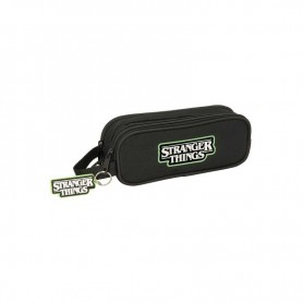 SAFTA STRANGER THINGS PORTATODO - 2 COMPARTIMENTOS CON CREMALLERAS - ASA LATERAL - 1L - 210X60X80MM - NEGRO