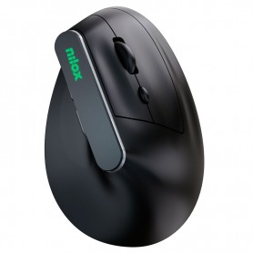 NILOX NXMOEVR01B - RATON VERTICAL INALAMBRICO - BLUETOOTH Y RF - RECARGABLE - NEGRO