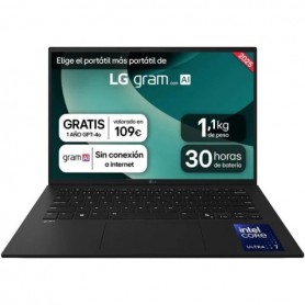 LG GRAM 14ZD90T-G.AX78B - PORTATIL INTEL CORE ULTRA 7 255H - 16GB - 1TB SSD - 14" FHD - NEGRO + LPI*