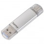 HAMA LAETA - PENDRIVE 32GB USB 3.0 CON TAPA - USB-A+USB-C - FUNCION OTG - CUERPO METALICO - PLATA + LPI*