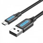 VENTION CABLE USB-A A MICROUSB - 3A - 60W - 1M - NEGRO