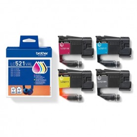 BROTHER LC521 PACK DE 4 CARTUCHOS DE TINTA ORIGINALES (4 X 500 PAG) - LC521VAL
