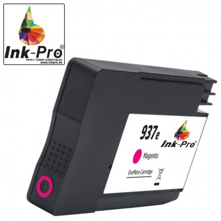 INK-PRO® CARTUCHO TINTA PIGMENGADA COMPATIBLE HP 937E XL (4S6W7NE/4S6W3NE) MAGENTA (1650 PAG) CON CHIP ANTIACTUALIZACIONES