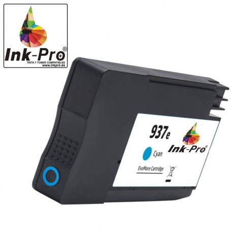 INK-PRO® CARTUCHO TINTA PIGMENGADA COMPATIBLE HP 937E XL (4S6W6NE/4S6W2NE) CYAN (1650 PAG) CON CHIP ANTIACTUALIZACIONES
