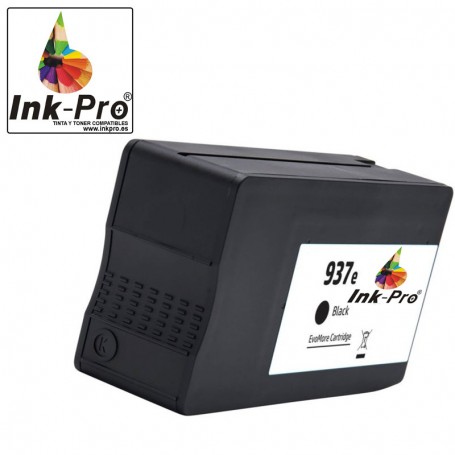 INK-PRO® CARTUCHO TINTA PIGMENGADA COMPATIBLE HP 937E XL (4S6W9NE/4S6W5NE) NEGRO (2500 PAG) CON CHIP ANTIACTUALIZACIONES