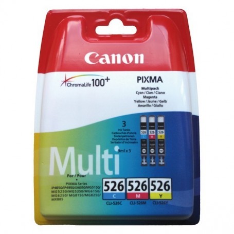 CARTUCHO CANON CLI-526 PACK CYAN / MAGENTA / AMARILLO