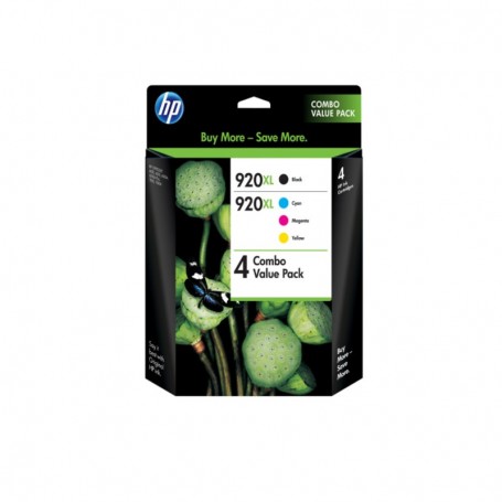 HP 920XL - PACK DE 4 CARTUCHOS ORIGINALES B/C/M/Y (1 X 49 ML + 3 X 6 ML) - C2N92AE