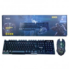 MTK K3423 - TECLADO + RATON GAMING - MECANICO - CON LUZ LED -NEGRO