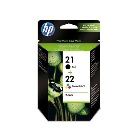 HP 21+22 NEGRO + COLOR - PACK DE CARTUCHOS DE TINTA ORIGINALES (1 X 5ML + 1 X 5ML) - SD367AE