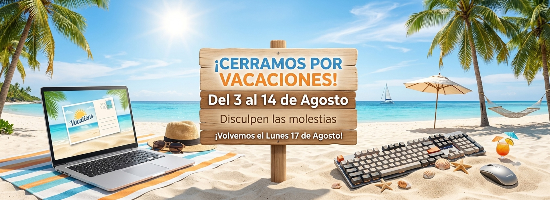 Cerrado por vacaciones del 03 al 14 de Agosto